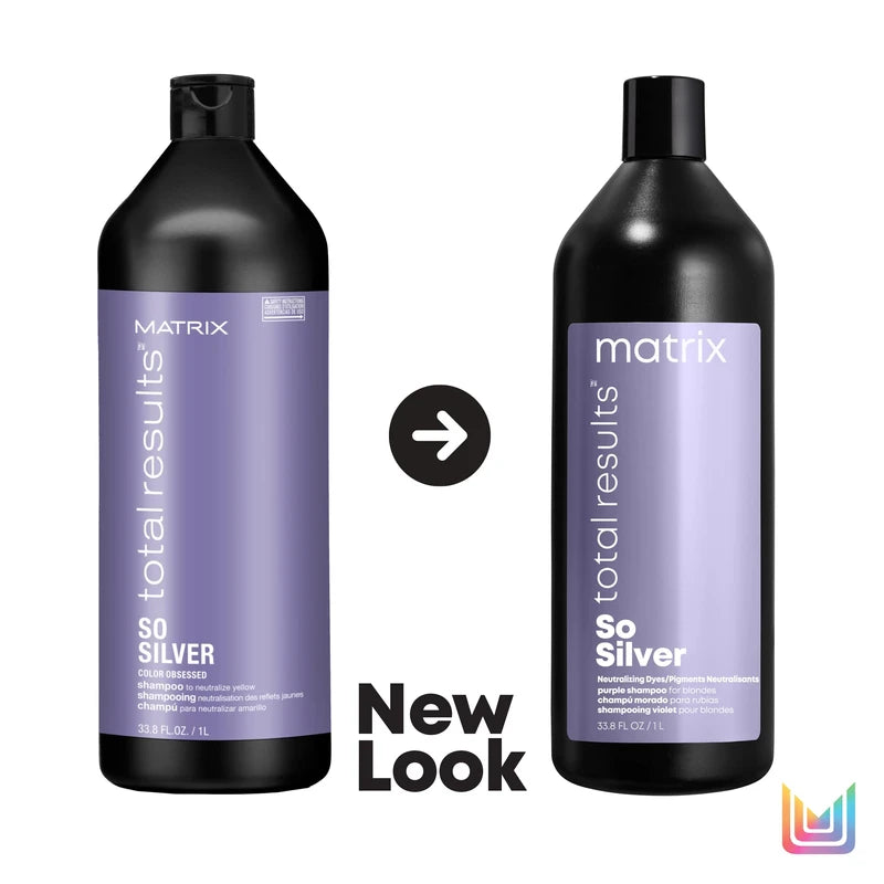 Matrix So Silver, Purple Shampoo to brighten Blonde, Grey and Silver Hair, helps to neutralise unwanted yellow undertones Total Results 1000ml