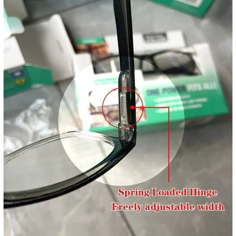 One Power Adjustable Auto Focus Reading Glasses +0.5 to +2.5 Unisex Presbyopia Readers