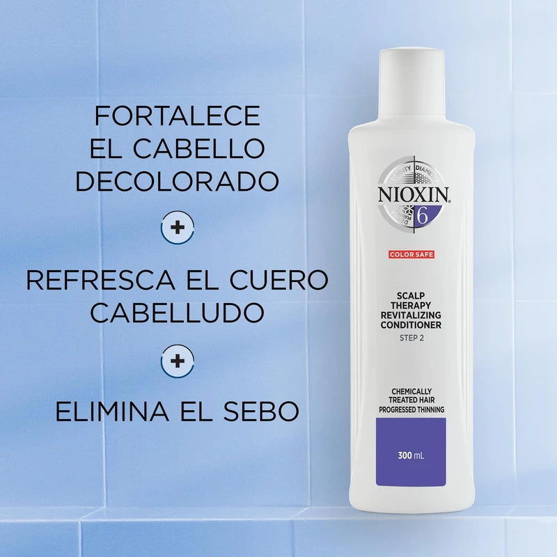 NIOXIN System 6 Scalp Therapy Conditioner (300 ml) – revitalisierende Haarspülung für chemisch behandeltes, sichtbar dünner werdendes Haar – gegen Haarausfall durch Haarbruch für mehr Widerstandskraft