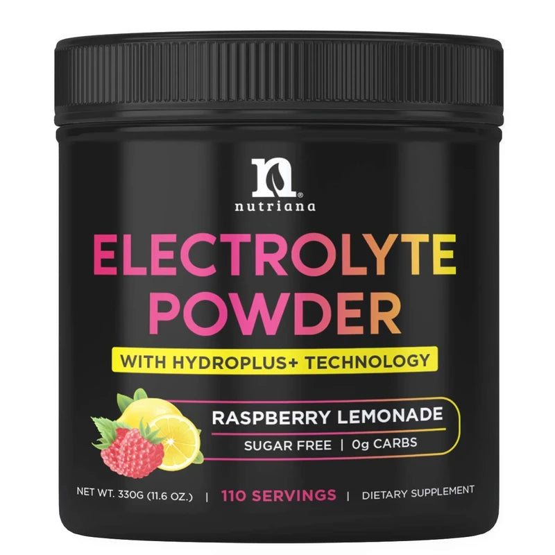 Nutriana Nutriana Keto Electrolytes Powder No Sugar - Zero Carb & Zero Calorie Electrolyte Drink Mix - Sugar Free Electrolytes for Hydration Powder - Fasting Electrolytes Raspberry Lemonade Flavor