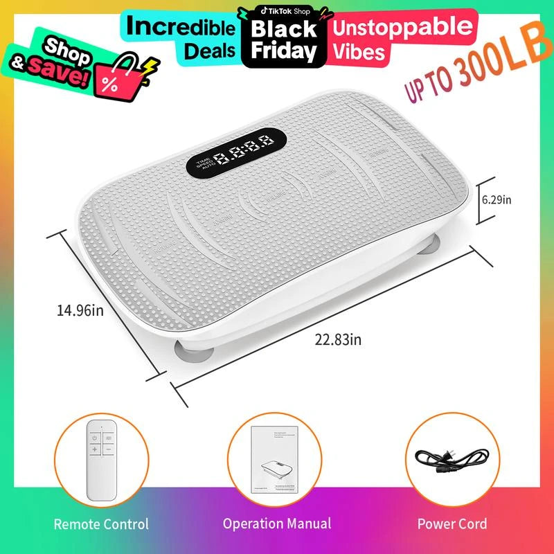 ZenActive Vibration Plate Whole Body Exercise Stomach Vibrate and Relaxation Machine Lymphatic Detox Device With Smart Screen Low Noise Max Weight 300LB for Home Exercise Platform - Color: Grey