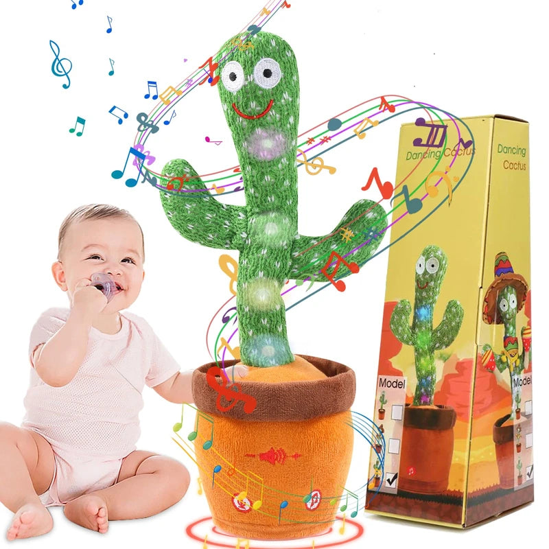 JISON21 Cactus Toy, Recording, Dancing Cactus, Adjustable Volume, Talking Plush Toy, Movable Cactus, Talking Cactus, Dancing, Recording, Sing, LED Light, Dancing Cactus, Imitating Stuffed Animals,