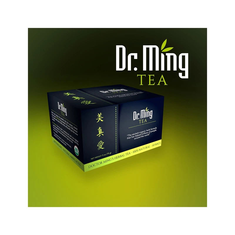Dr. Ming Tea Set of 4, Green Tea with Lemongrass, Bitter Orange and Cardamon, 60 Tea Bags Packaging, 100% Natural