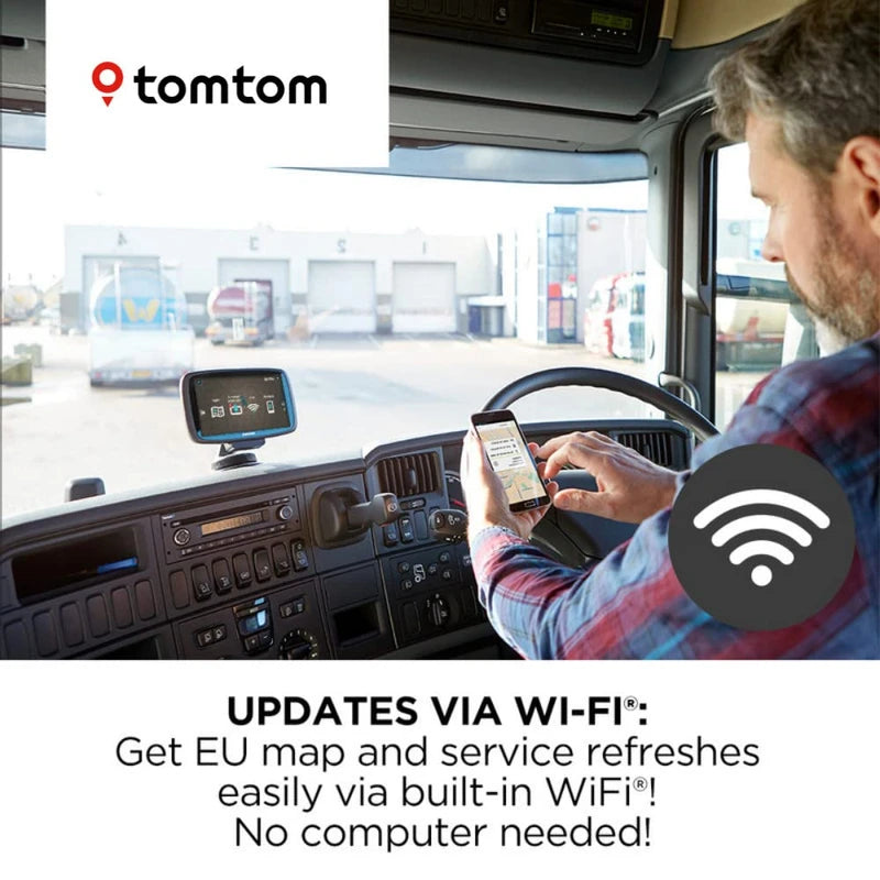 TomTom Truck Sat Nav GO Professional 520 with European Maps and Traffic Services (via Smartphone) Updates via WI-FI, Designed for Large Vehicles (Renewed)