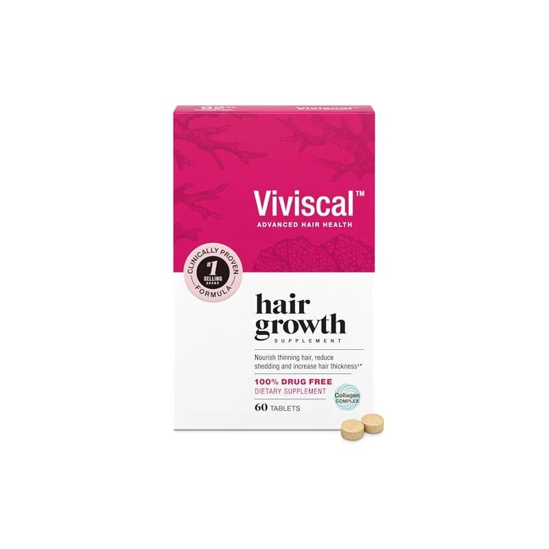 Viviscal Viviscal Hair Growth Supplements for Women, Dietary Hair Supplement Tablets With AminoMar Collagen Complex, Biotin, Zinc, Vitamin C, and Iron, Nourish Thinning Hair, 30 Day Supply, 60 Count