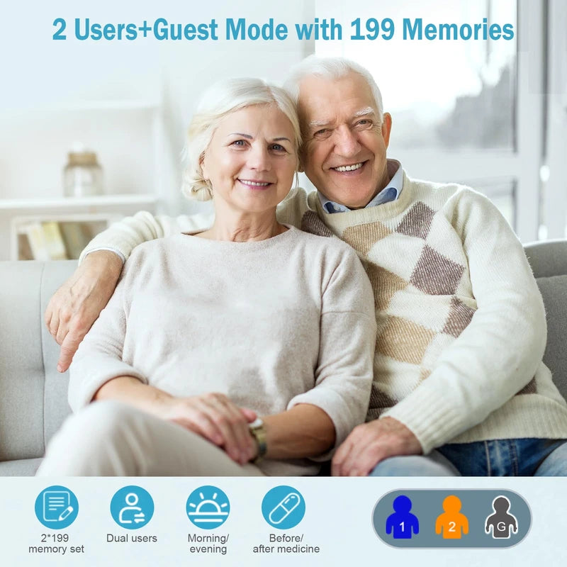 Arm Blood Pressure Monitor for Home Use, Automatic Upper Arm Blood Pressure Machine, 2x199 Memory with Large Cuff 4.5in Backlit Adjustable Large Font Screen, 8.6-16.57in/22-42cm Cuff