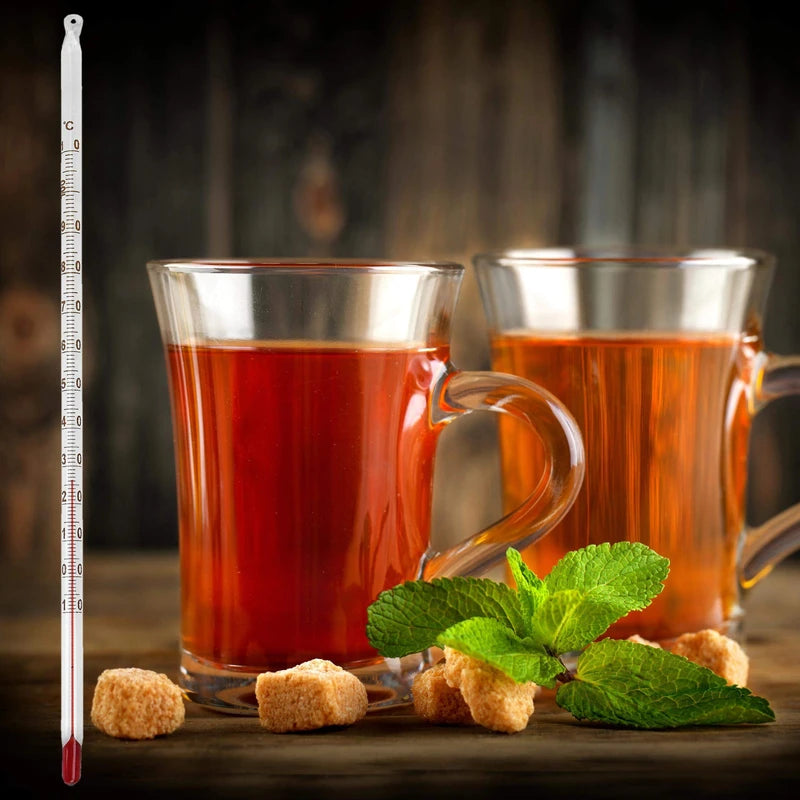 Lantelme Tea Thermometer Glass 24 cm up to Temperature Range up to 110 °C Degrees Analogue for Tea Water Tea Thermometer Also for Green Tea Fruit Tea Herbal Tea and Black Tea Food Tea Preparation