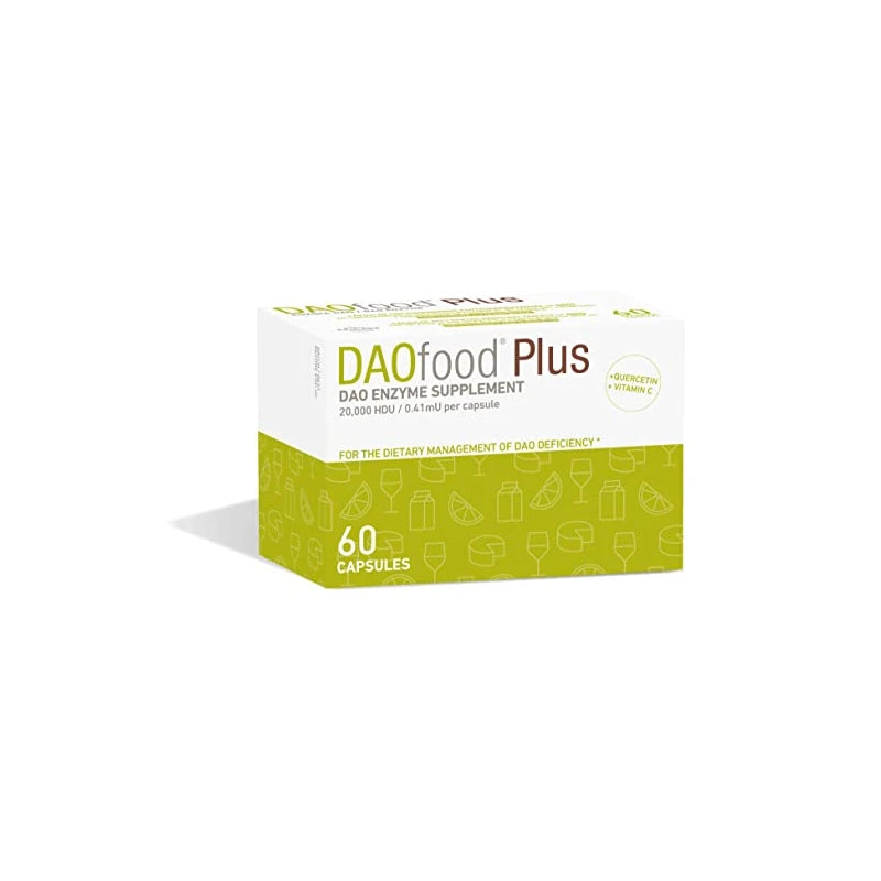DR Healthcare DAOfood Plus - Dietary Management of DAO Deficiency/Histamine Intolerance - 60 EFICAPS Capsules with Gastro-Resistant Tablets - DAO Enzyme, Quercetin and Vitamin C