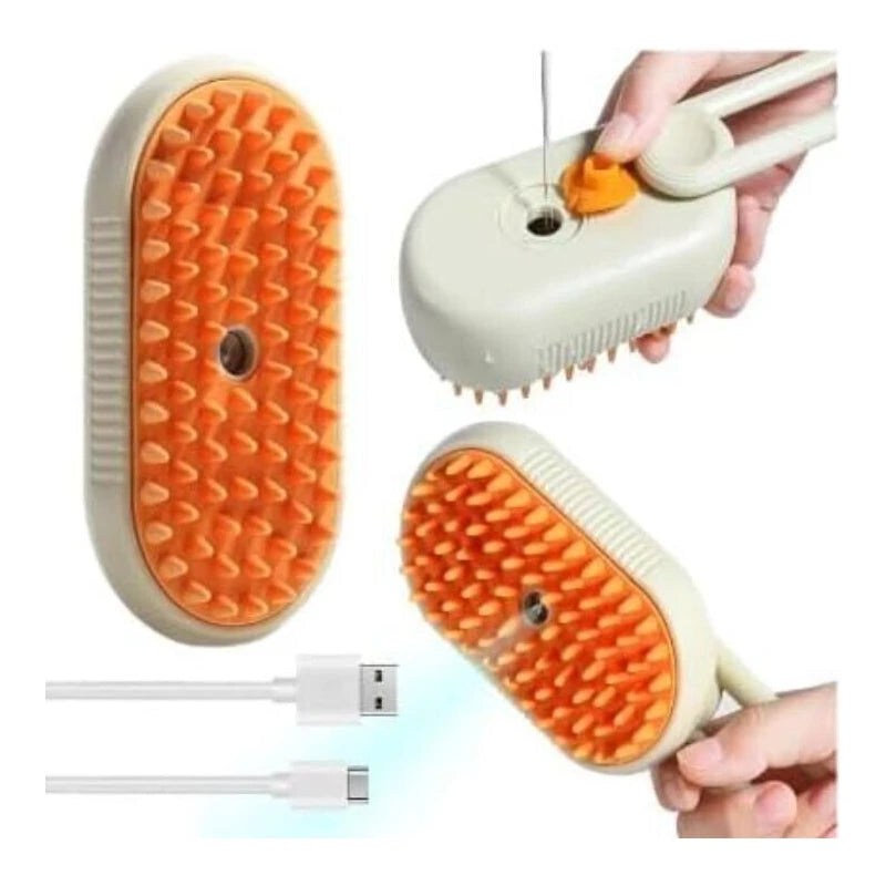 N/A Electric Spray Handle Massage Brush3-in-1 Steam Grooming Brush by QIZLE NEW