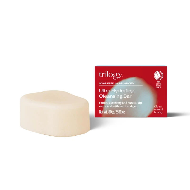 Trilogy Ultra Hydrating Cleansing Bar, 2.82 fl oz - Facial Cleansing, Make-up Removal with Marine Algae and Soap-Free