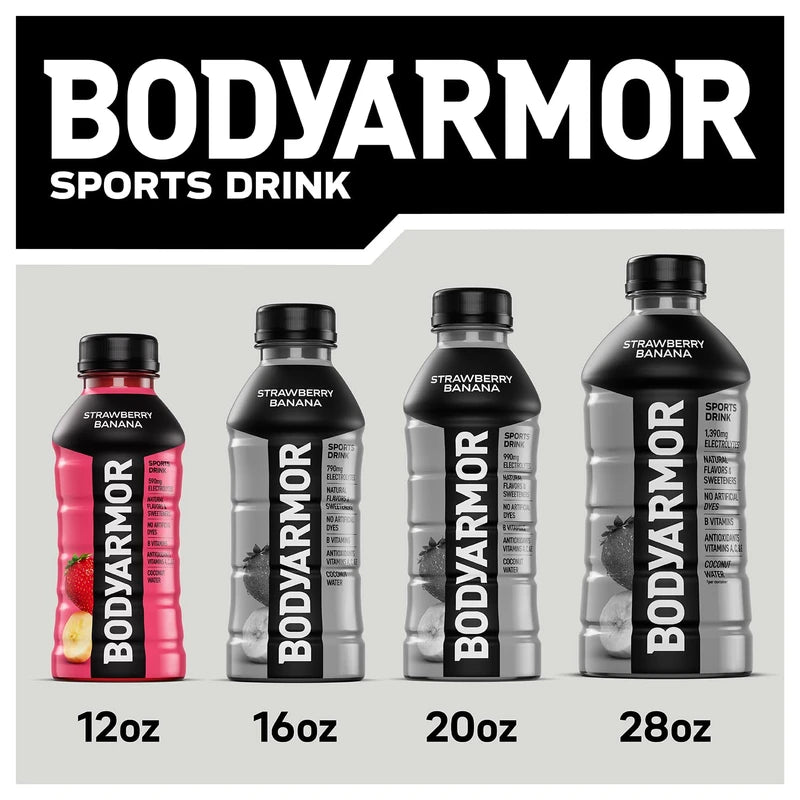 BODYARMOR Sports Drink Sports Beverage, Blue Raspberry, Natural Flavors With Vitamins, Potassium-Packed Electrolytes, No Preservatives, Perfect For Athletes, 12 ounce (Pack of 8)