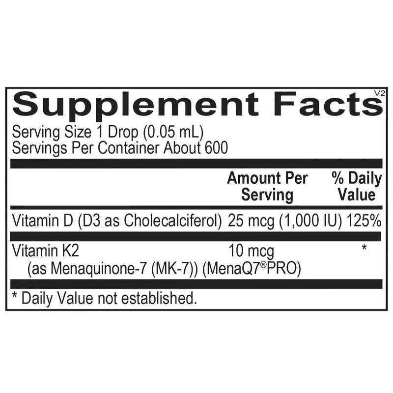 Ortho Molecular Liquid Vitamin D3 with K2 Expiration 10/2026