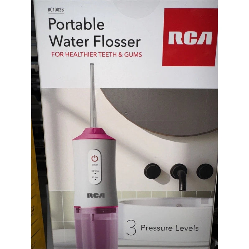 RCA Portable Water Flosser for Healthier Teeth & Gum 3 Levels Rechargeable F/Shi