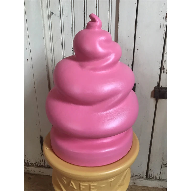 SAFE T CUP tm Blow Mold Giant Plastic Ice Cream Cone Strawberry Swirl Safe T Cup Display 26”