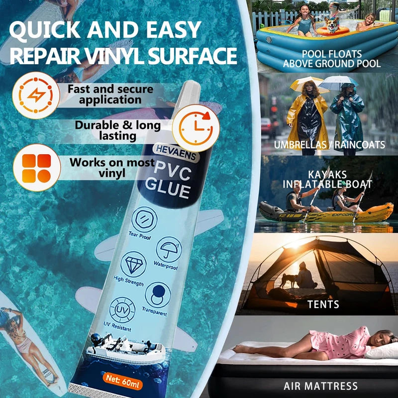 Air Mattress Patch Kit, Heavy Duty Waterproof Inflatable Patch Repair Kit for Air Mattress, Inflatables, Tents, Above Ground Pool Floats & Bouncy Houses, Pool Liner Patch Repair Kit, Heavy Duty