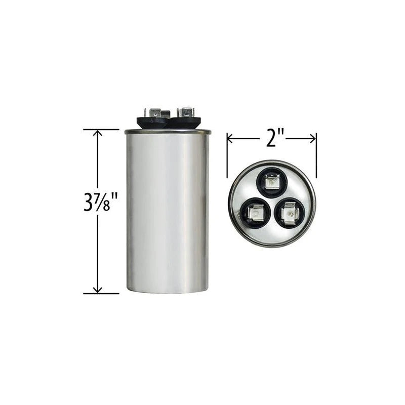 GE/Genteq 97F9895 Z97F995 97F9895BZ3 27L880 45 + 5 uf MFD 370 Volt VAC CAPCOM Replacement Round Dual Run Capacitor