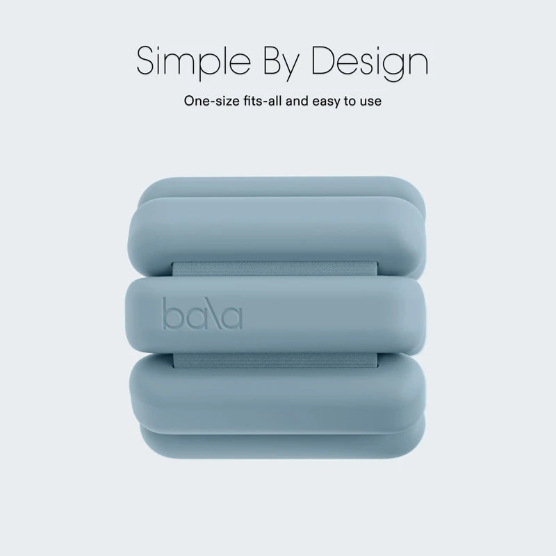 Bala Bangles - Set of 2 (1lb Each) | Adjustable Wearable Wrist & Ankle Weights | Yoga, Dance, Barre, Pilates, Cardio, Aerobics, Walking | Monochromatic Sea