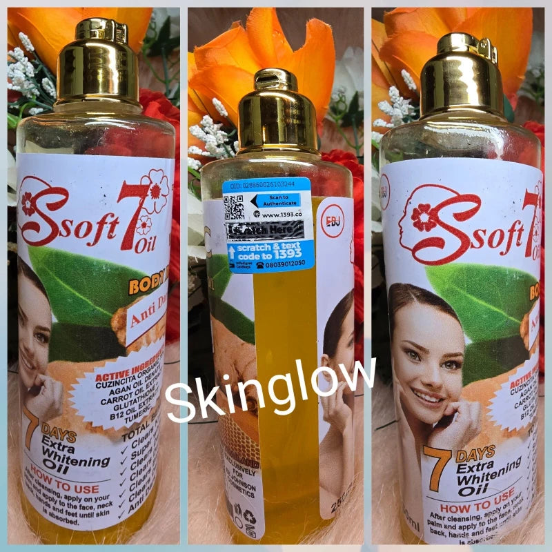 soft 7 X 1 Soft 7 Turmeric & Honey Whitening Glowing & Body Repair Oil 250ml