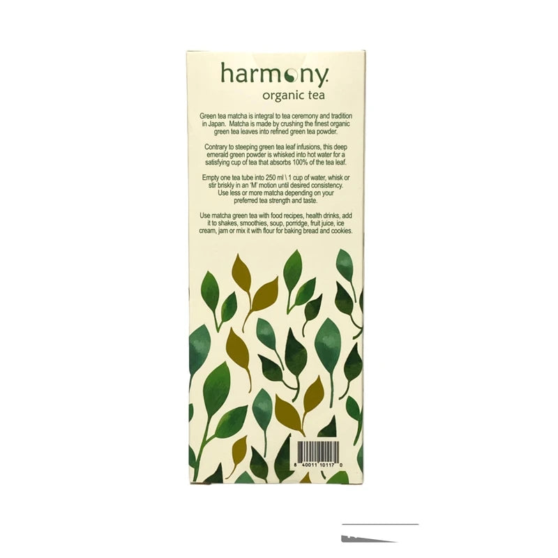 Matcha Certified Organic Green Tea Powder by Harmony Organic - (80 Count Single Serve Stick Pack Pouch)
