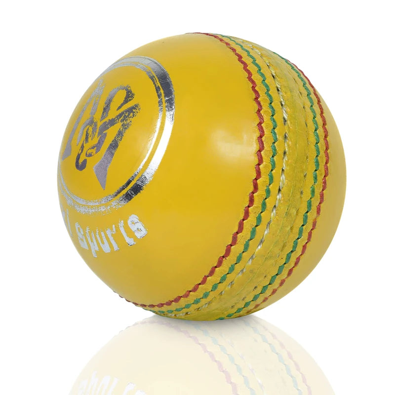Indoor Leather Cricket Ball - Senior Standard Size Original Seams Machine Stitched Weight 114gm Cricket Balls (1)