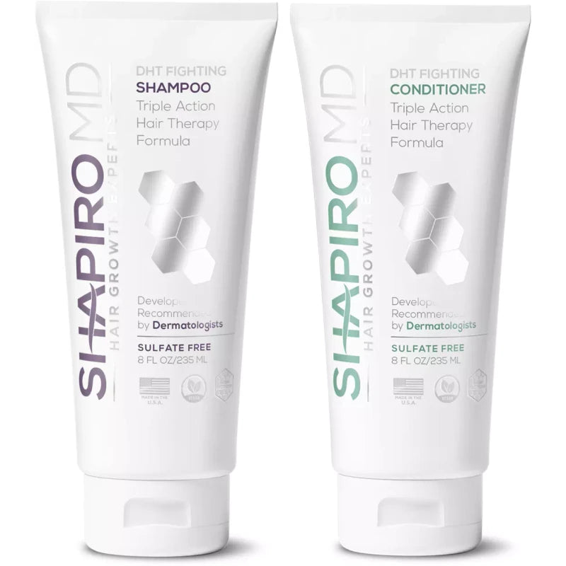 Shapiro MD Hair Loss Shampoo & Conditioner – Vegan DHT-Blocking Formula for Thicker, Fuller Hair