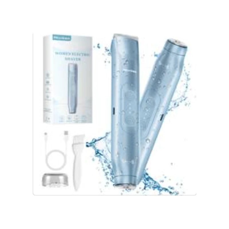 Akunbem Bikini Trimmer for Women, Electric Shaver and Razor Rechargeable 2-in-1 Body and Facial Epilator