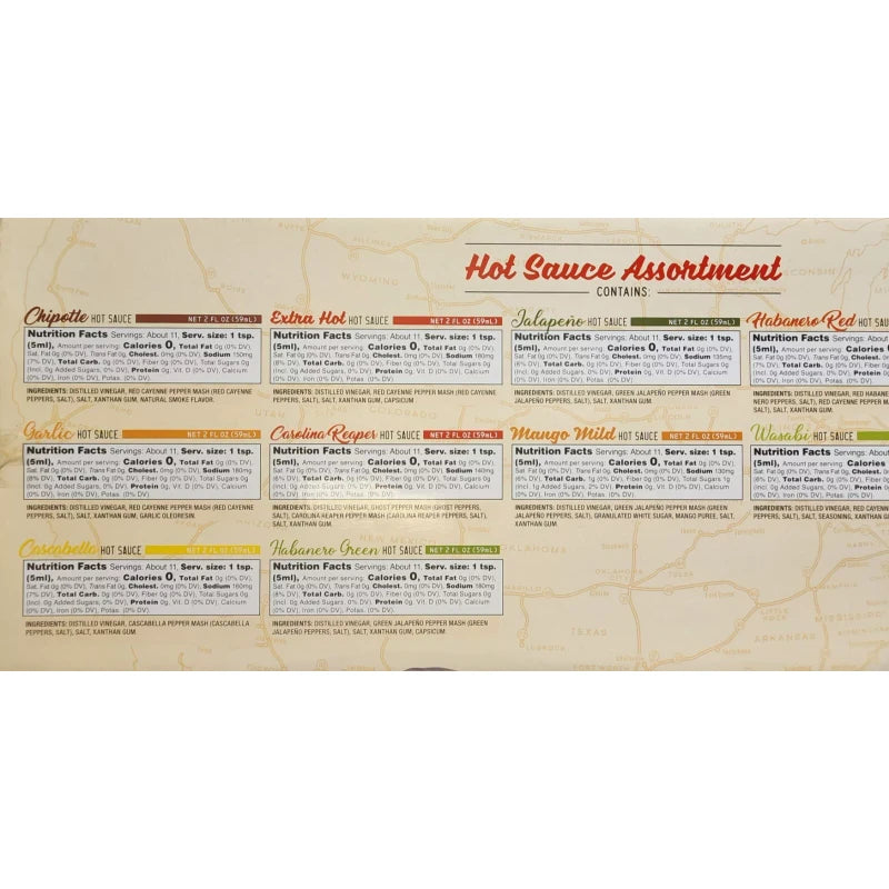 RoadHouse Road Trip Hot Sauce 12 Two Ounce Bottles Hot Sauce Gift Set NIB USA