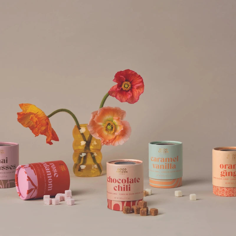 Good Citizen Coffee Co. - Artisan Sugar Cubes, Orange Ginger-Flavored, Small-Batch, Made with Pure Cane Sugar, Premium Ingredients, Ideal for Coffee & Tea, Vegan-Friendly (30 Count)