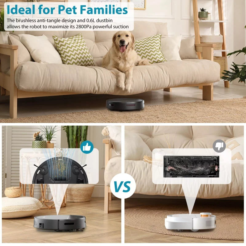 PrettyCare Robot Vacuum Cleaner Model C1 with 2800Pa Featured Carpet Boost - NEW