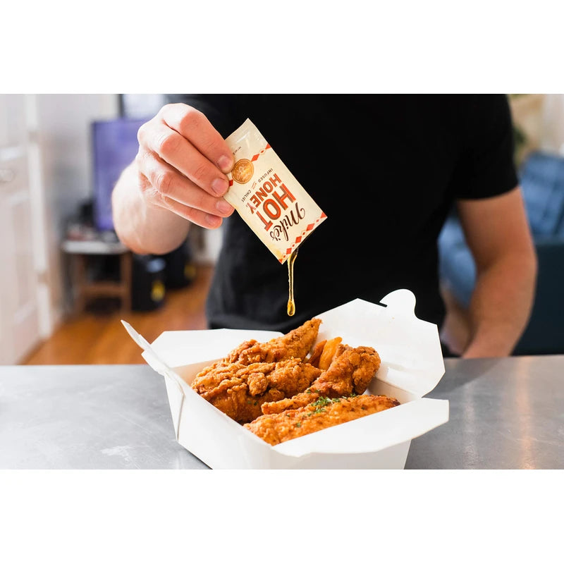Mike’s Hot Honey 0.75 Oz Single Serve Packets (12 Packet Box), Honey With a Kick, Sweetness & Heat, 100% Pure Honey, Gluten-Free & Paleo
