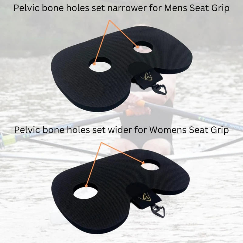 Godfrey Original Rowing Seat Pad, anti slip comfortable seat pad for in-boat and rowing machine, optional Clip for in-boat, perfect for Concept2, Peloton, Hydrow and Water Rowers (Mens with Clip)