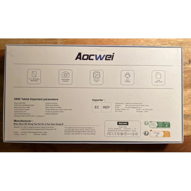 Aocwei X800 Android Tablet 11 In 256GB