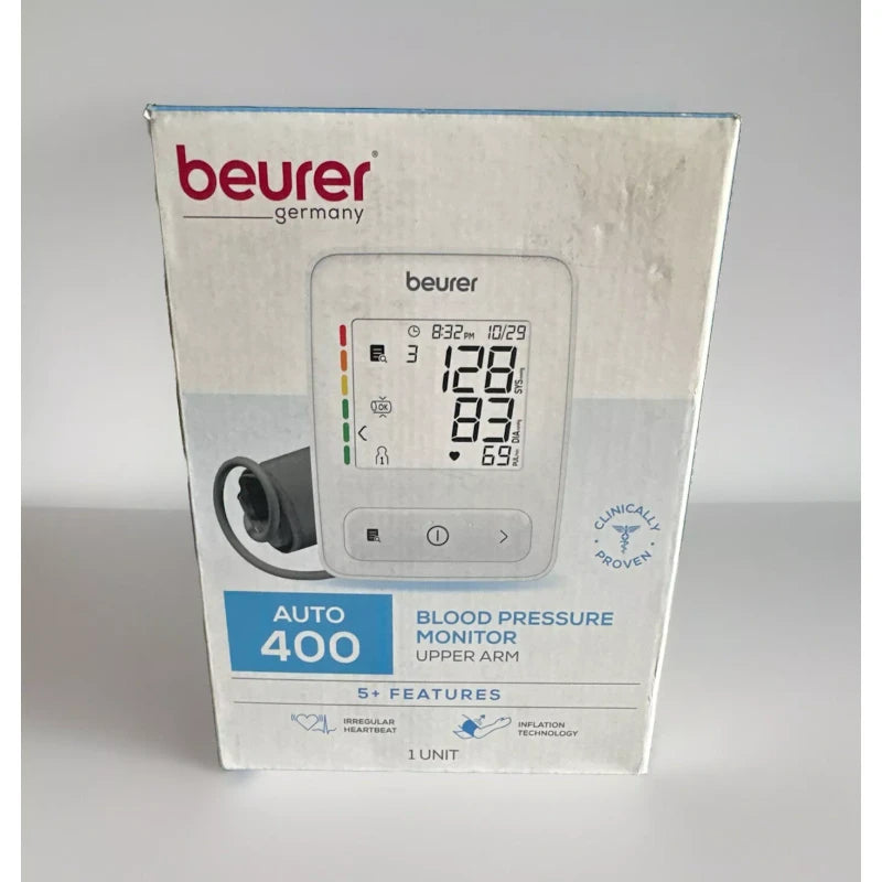 Beurer Auto 400 Blood Pressure Monitor Upper Arm 5+ Features Clinically Proven