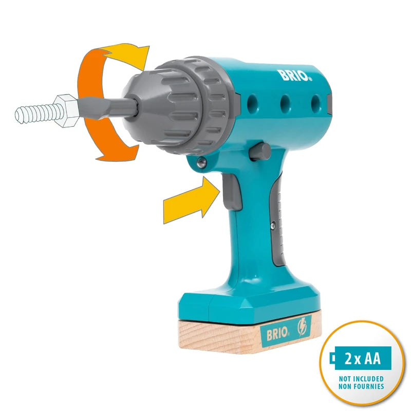 BRIO Builder Screwdriver Power Tool - Building and Construction Toys for Kids Age 3 Years Up - Pretend Play
