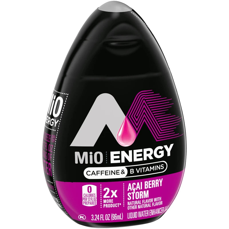 MiO Energy Acai Berry Storm Naturally Flavored Liquid Water Enhancer, 3.24 Fl Oz (Pack of 8)