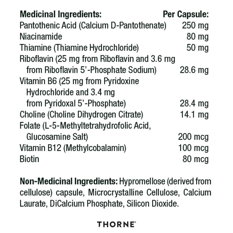 THORNE Thorne Stress B-Complex - Vitamin B Complex for Stress Support - 60 Capsules - 60 Servings
