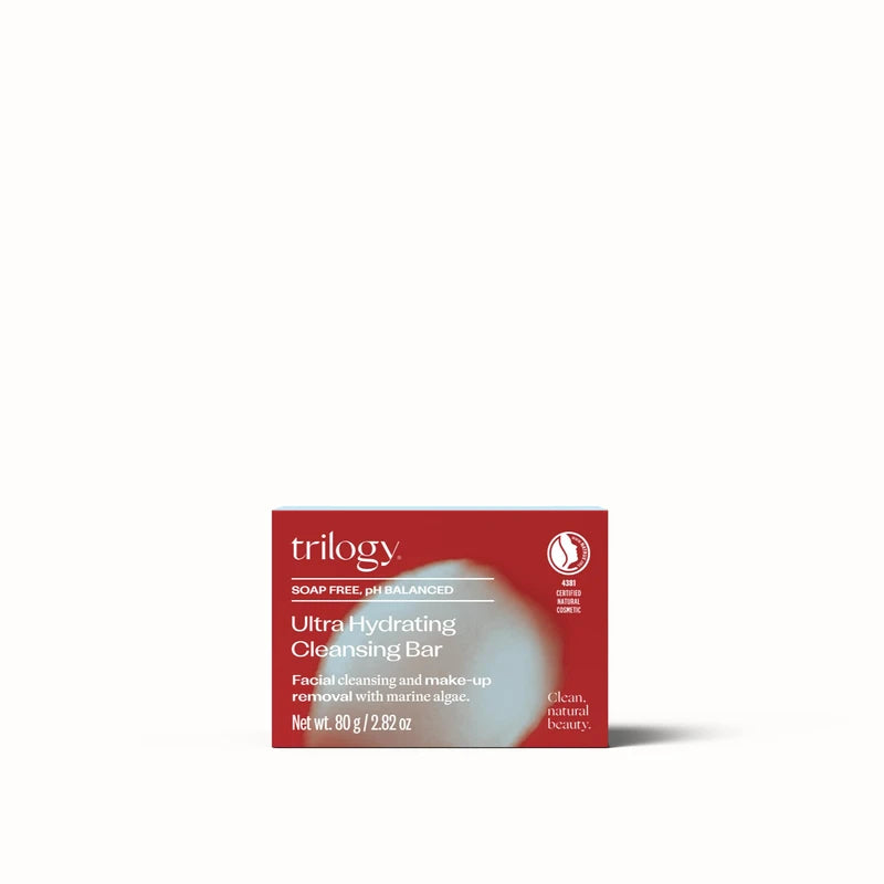 Trilogy Ultra Hydrating Cleansing Bar, 2.82 fl oz - Facial Cleansing, Make-up Removal with Marine Algae and Soap-Free