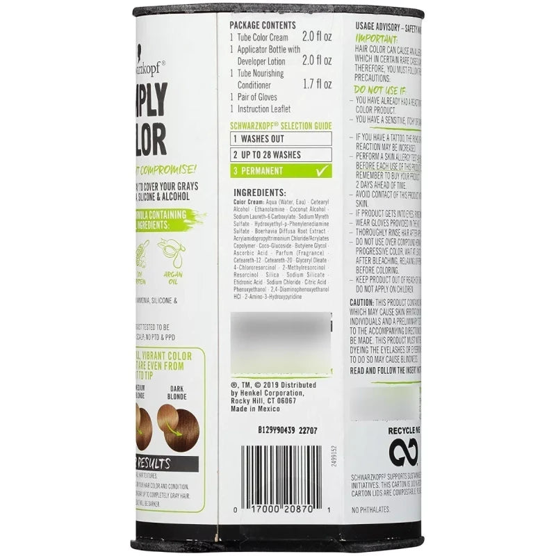 Schwarzkopf Professional Tinte Schwarzkopf Simply Color Cabello Rubio Oscuro (3 Pack)