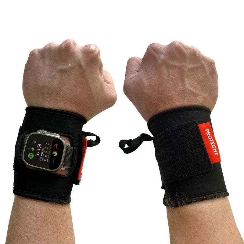 PROTECHT Wrist Wraps for Weightlifting with Smartwatch (No Patch, Large (6.5-8"))