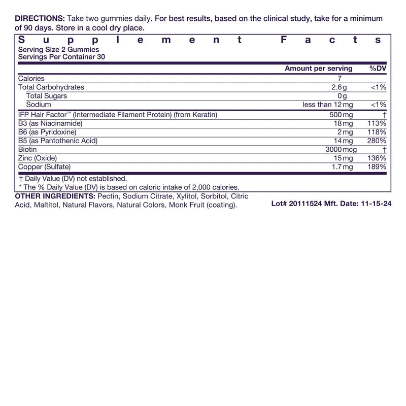 OMI WELLBEAUTY OMI WELLBEAUTY Women's Hair Growth Peptides Gummies, Doctor Recommended, Follicle Fortifying Biotechnology, Clinically Proven to Visibly Grow More Hair and Reduce Hair Loss, 1-Month Supply
