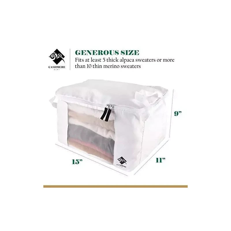 Cashmere Kiwi Sweater Storage Bag | with Cedar Moth Protection | Breathable &