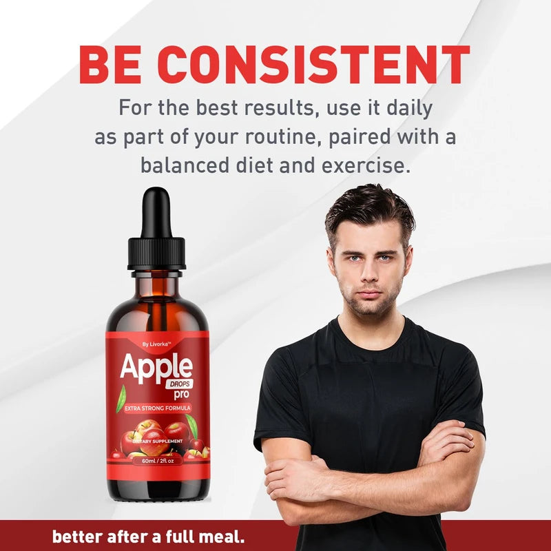 LIVORKA Apple Drops - Official AppleDrops Supplement Support, AppleDrops Advanced Liquid Oral Drop, Apple Liquid Drops Premium Formula, All Natural Support Drop, AppleDrop, 1 Bottle for 1 Month