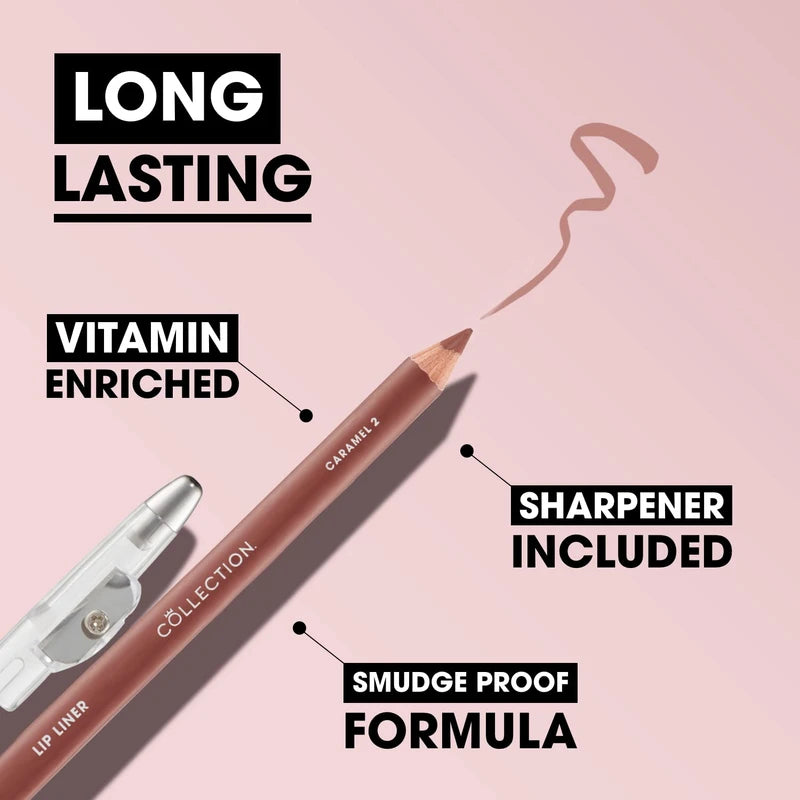 Collection Cosmetics Long-Lasting Lip Liner Pencil with Sharpener, Caramel