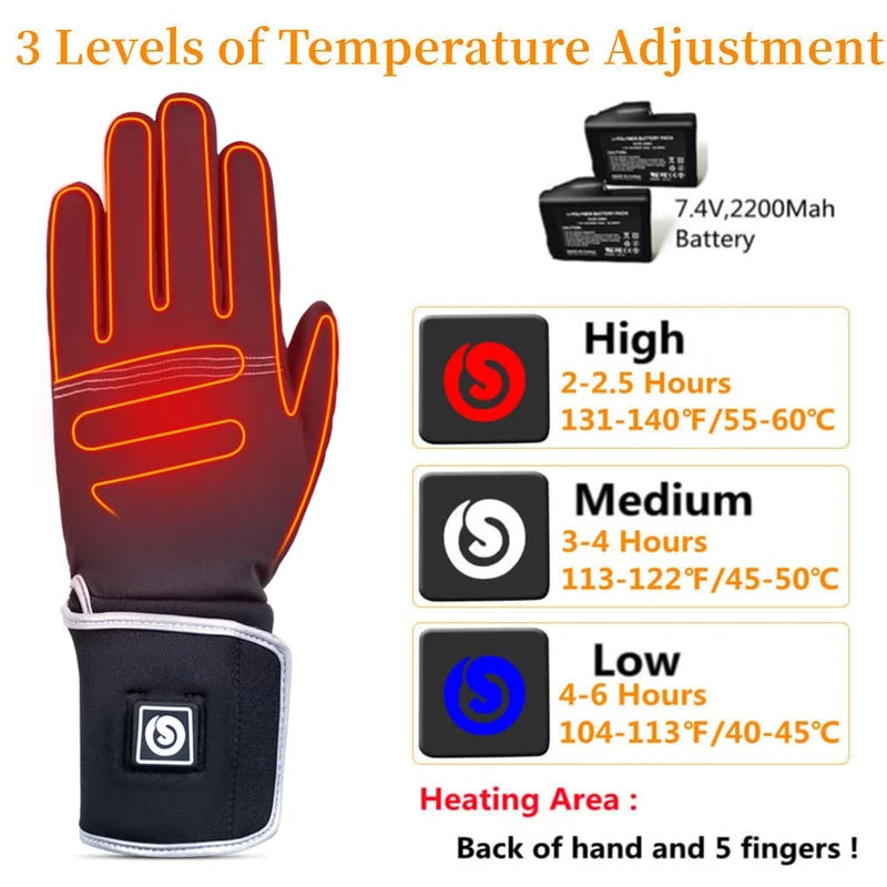 BARCHI Heated Gloves for Men and Women, Rechargeable Heated Gloves, Electric Hand Warmers, Suitable for Winter Riding, Cycling, Skiing, Running, Work, etc.