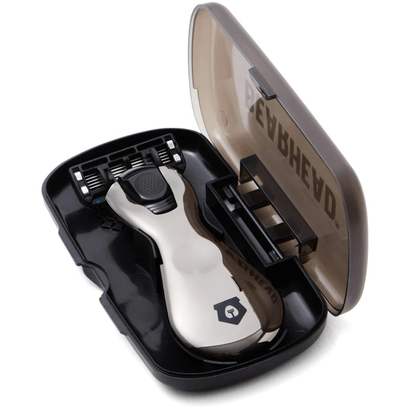 BEARHEAD Head Razor for Men | Skull Shaving Razor for Bald Men | Precision Blades Nick-Free | Sure-Grip Shower Handle | Easy Clean Blades | Travel Case