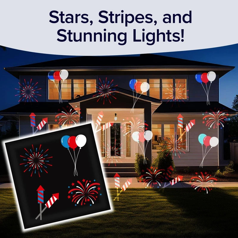 6 Extra Holiday Slides for Star Shower Slide Show LED Projector - New Years Day, Easter, Patriotic, Valentine's Day, Birthday, Thanksgiving Themes | Star Shower