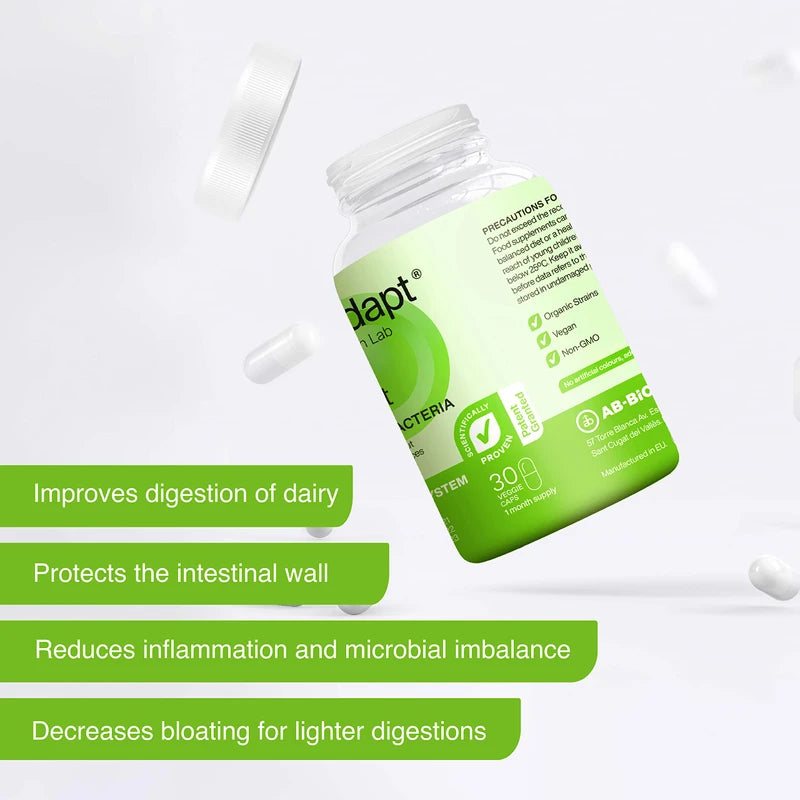 Floradapt Gut Support Probiotics for Bloating Relief, Improved Digestion & IBS Relief | Vegan & Certified Gut Health Supplement | Recommended by The WGO | (30 Day Supply)