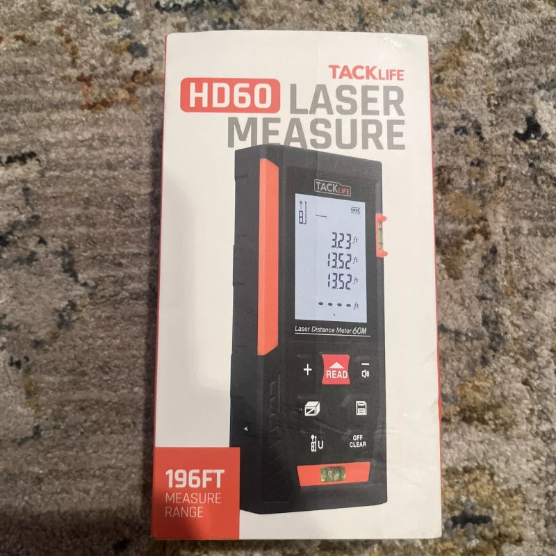 Tacklife HD60 Classic Laser Measure M/In/Ft Mute Laser Distance Meter Measurer