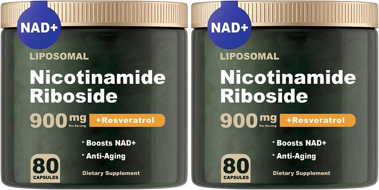 2 Pack NAD+ Supplement with Nicotinamide Ribosid/NAD+ Supplement nicotinamide riboside NAD nicotinamide riboside 900/Resveratrol, Quercetin- NAD Supplement for Anti-Aging, Energy, Focus80 Capsules (1pcs)