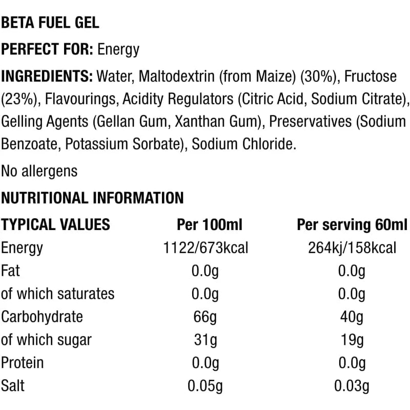 Science in Sport Beta Fuel Gel | Easily Digestible & Quick Carbohydrates, Dual Source Energy Gel | 40g Carbs for Energy | Vegan, Gluten Free, Dairy Free, Nut Free | 60mL, Pack of 6 (Orange)